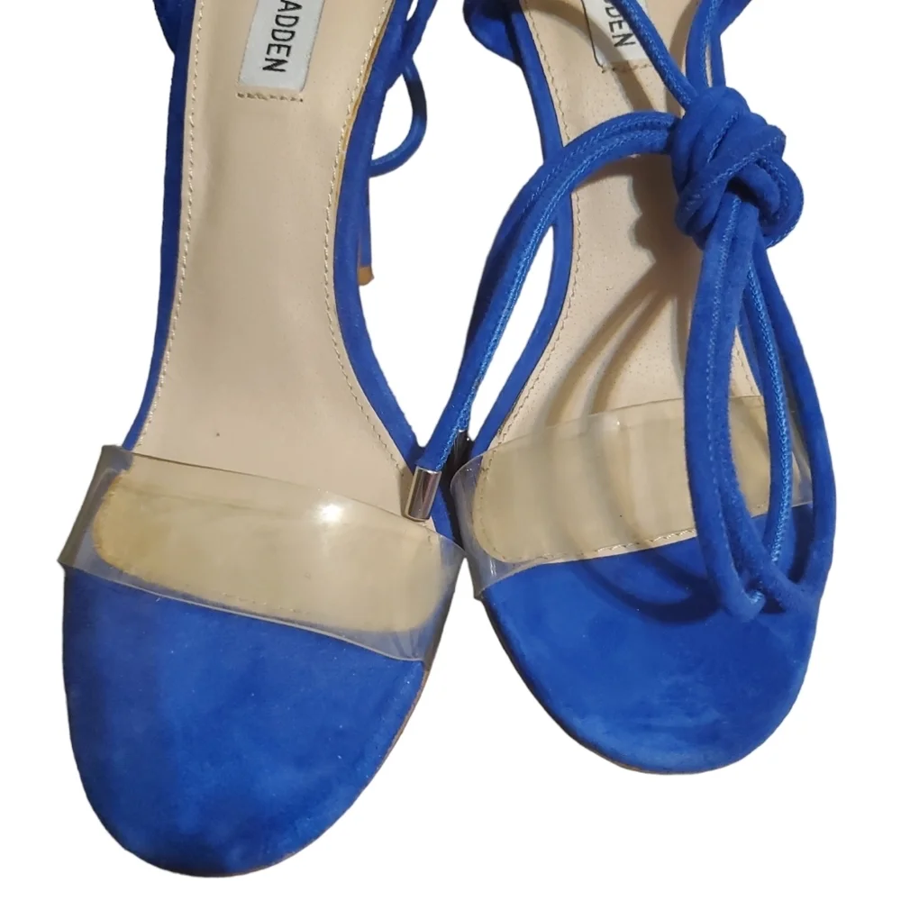 Reg $119 Steve Madden Royal Blue straps around ankles heels size…